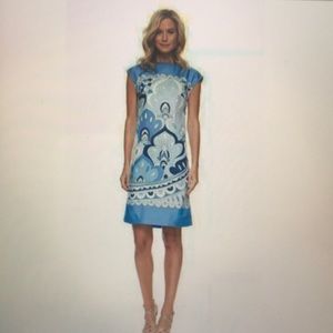 J. McLaughlin Blue Peacock Silk Tunic Dress